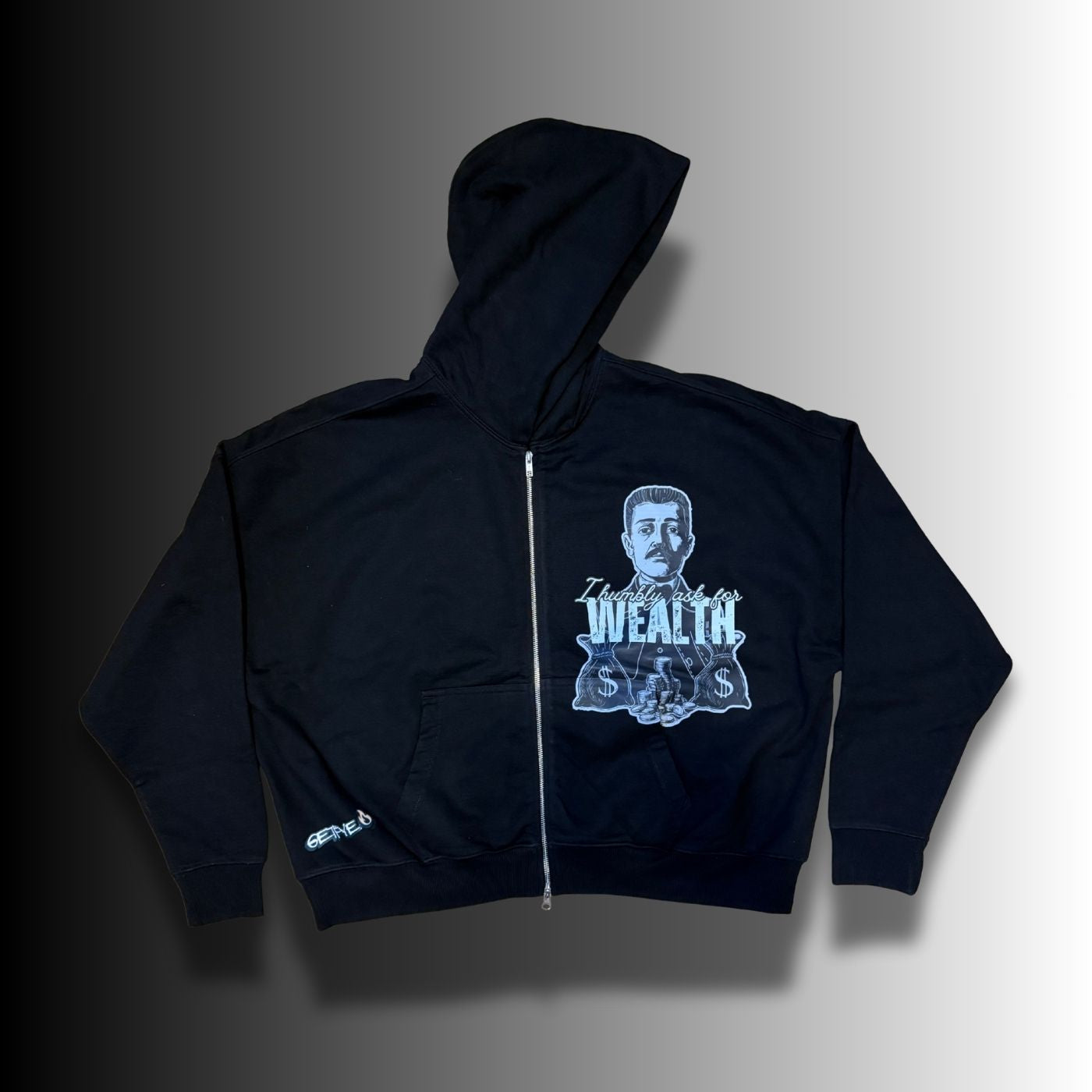 "I Humbly Ask for Wealth"  Premium Zip-Up  Hoodie